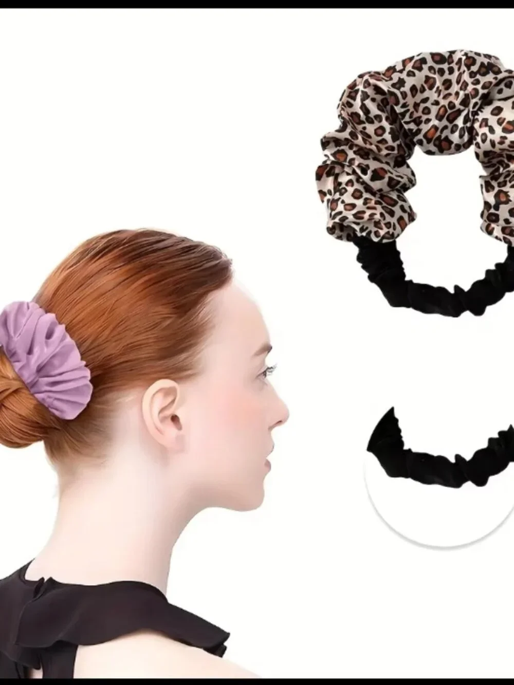 Heatless Curling Scrunchie Leopard/Black Print or Cotton Candy- Pick 1